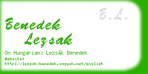 benedek lezsak business card